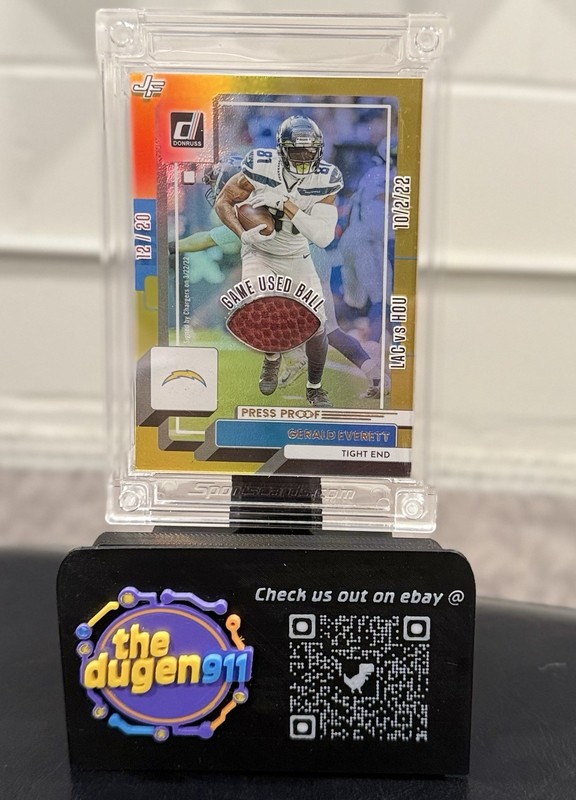 NFL GERALD EVERETT #/20: 2025 Jersey Fusion Ball Stars -Game Used Ball Patch SP! view 2