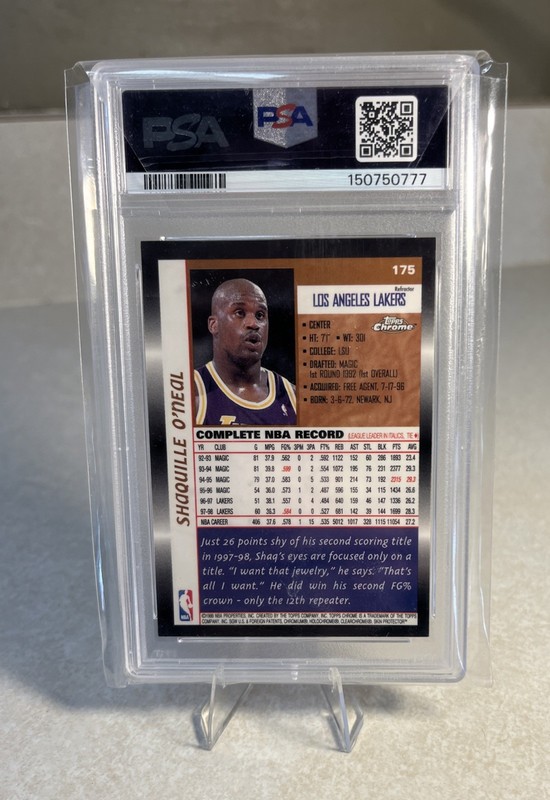 1998-99 Topps Chrome - Shaquille O'Neal #175 Refractor view 2