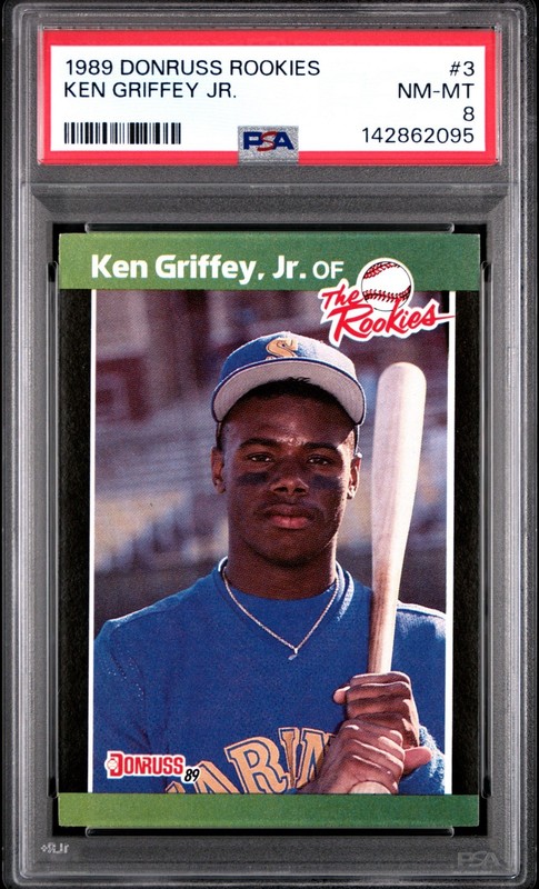 1989 Donruss The Rookies #3 KEN GRIFFEY JR. Seattle Mariners RC NM-MT PSA 8