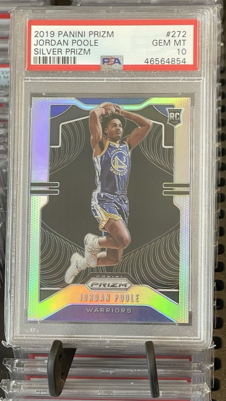 2019-20 Jordan Poole Panini Prizm RC #272 Silver Prizm Rookie Refractor PSA 10