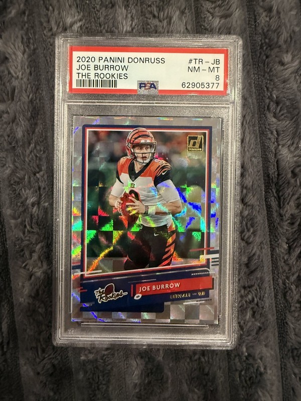 PSA 8 2020 Panini Donruss The Rookies Joe Burrow RC #TR-JB Rookie Card