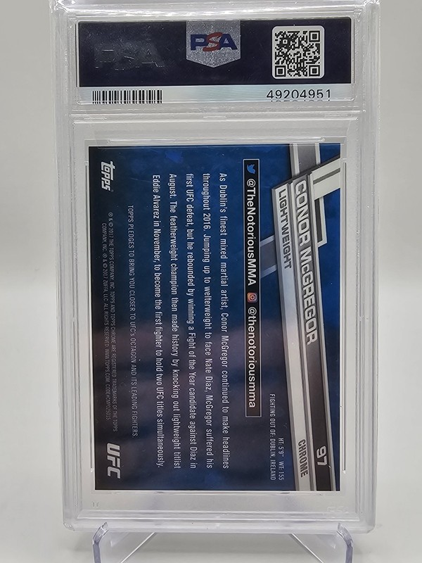 2017 Topps Chrome UFC CONOR MCGREGOR PSA 10 GEM MINT view 2
