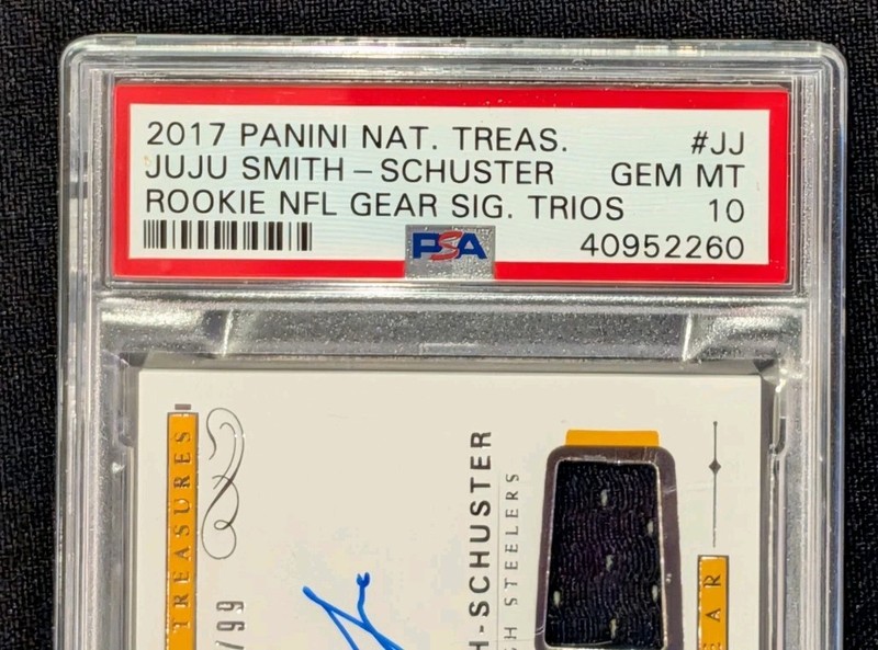 2017 National Treasures JuJu Smith Shuster ROOKIE AUTO /99 NFL Gear PSA 10 GEM view 2