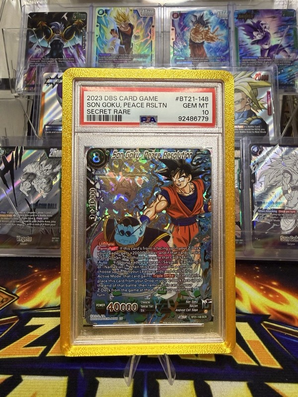 Dragon Ball Super Card Game Son Goku Peaceful Resolutions SCR, PSA 10