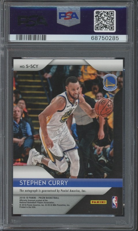 2018 Panini Prizm Stephen Curry Auto Autograph Mint PSA 9 view 2