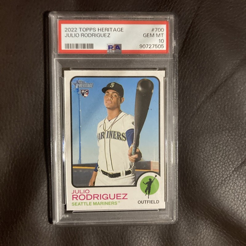 2022 Topps Heritage High - JULIO RODRIGUEZ - RC Rookie - Mariners #700 PSA 10 view 1