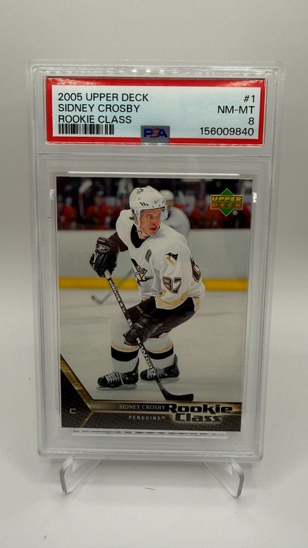 2005-06 Upper Deck Rookie Class Sidney Crosby Rookie Card #1 PSA 8 view 1
