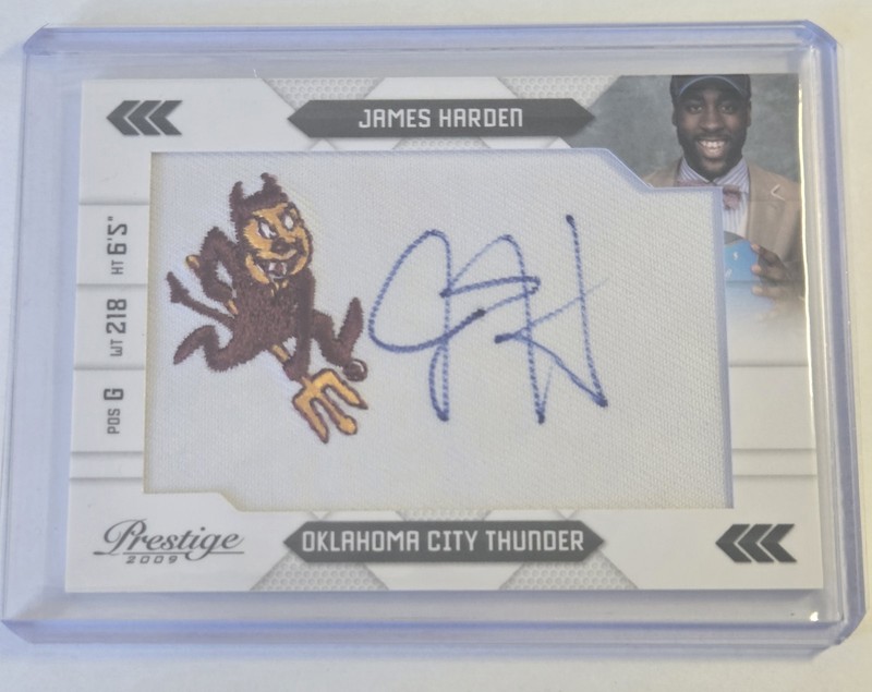 2009 Panini Prestige James Harden Rookie Logo-Patch Auto /100 #32 (RC, AU, RPA)