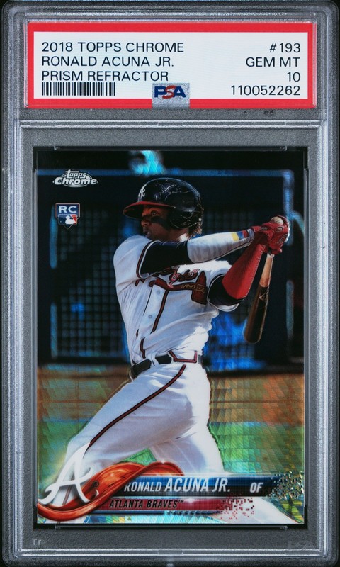 2018 Topps Chrome #193 Ronald Acuna Jr. Prism Refractor PSA 10