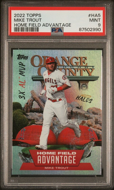 2022 Topps #HA-5 Mike Trout Home Field Advantage PSA 9
