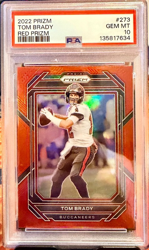 2022 Panini Prizm Tom Brady RED Prizm PSA 10 GEM Buccaneers SSP Color Match