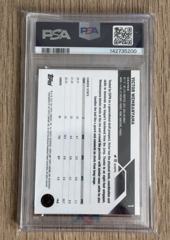 2023 Topps Chrome Victor Wembanyama #1 Rookie Card (RC)! PSA 10 GEM MINT! view 2