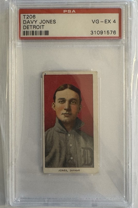 T206 PIEDMONT - DAVY JONES PSA 4 EX DETROIT TIGERS ( VERY CLEAN )