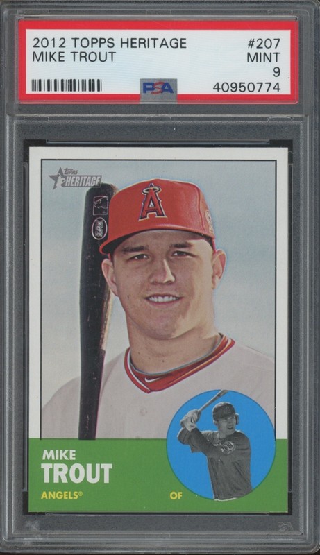 2012 Topps Heritage #207 Mike Trout Mint PSA 9 