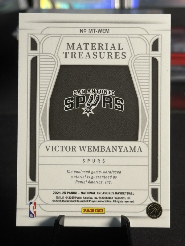 2024-25 National Treasures Victor Wembanyama #MT-WEM /8 International Red  view 2