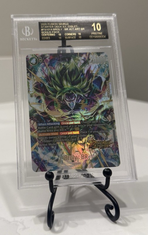 Broly BR FS10-14 BLACK LABEL BGS 10 Alt Art Gold Dragon Ball Card English Fusion