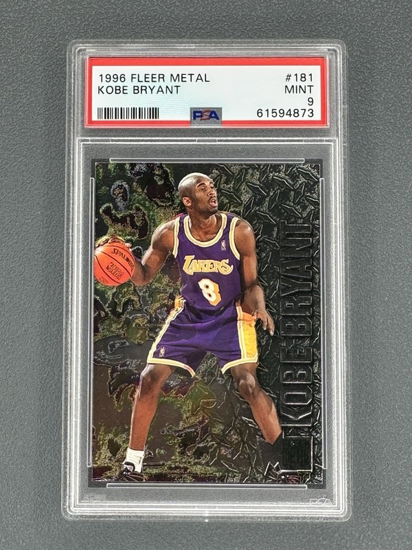 1996-97 FLEER METAL KOBE BRYANT #181 ROOKIE RC NBA LOS ANGELES LAKERS PSA 9 MINT
