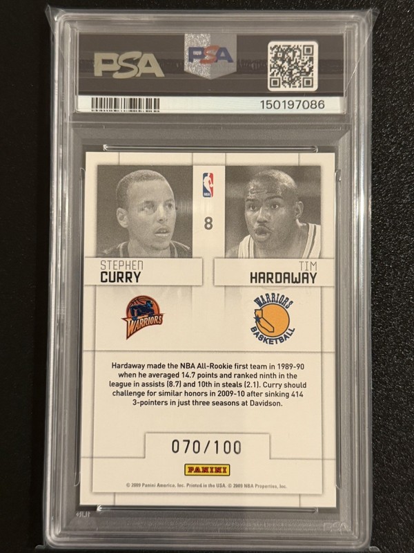 Stephen Curry/Tim Hardaway - 2009-10 Threads #8 - Generations Proof /100 - PSA 9 view 2