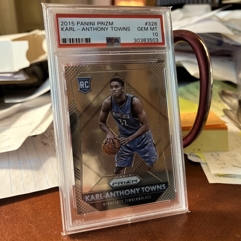 2015 Panini Prizm #328 Karl Anthony Towns KAT RC Rookie  GEM MINT PSA 10
