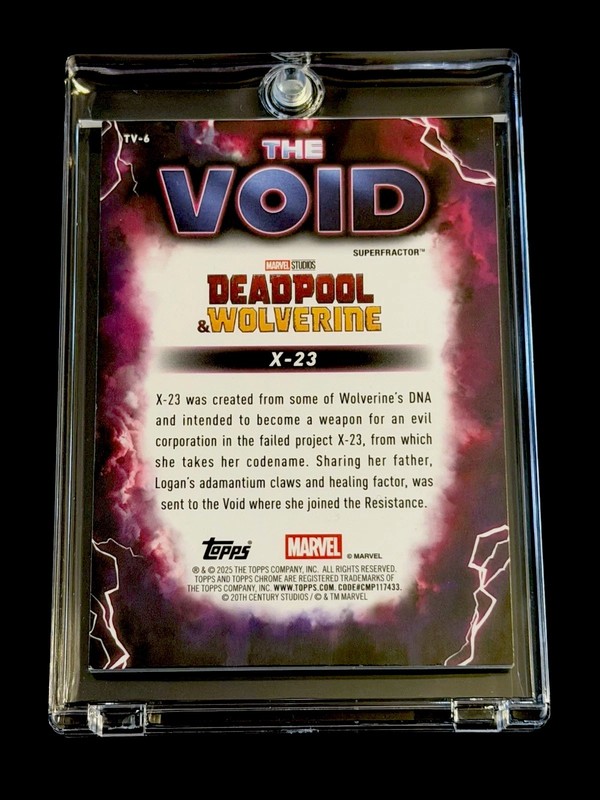 2025 Topps Chrome Deadpool Wolverine X-23 The Void #TV-6 SSP 1/1 SUPERFRACTOR  view 2