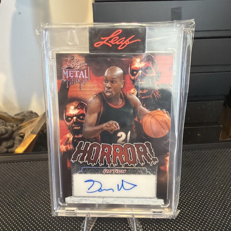 Gary Payton 2025 Leaf Metal Halloween Horror AUTO 1/1 SHIPS SAME DAY