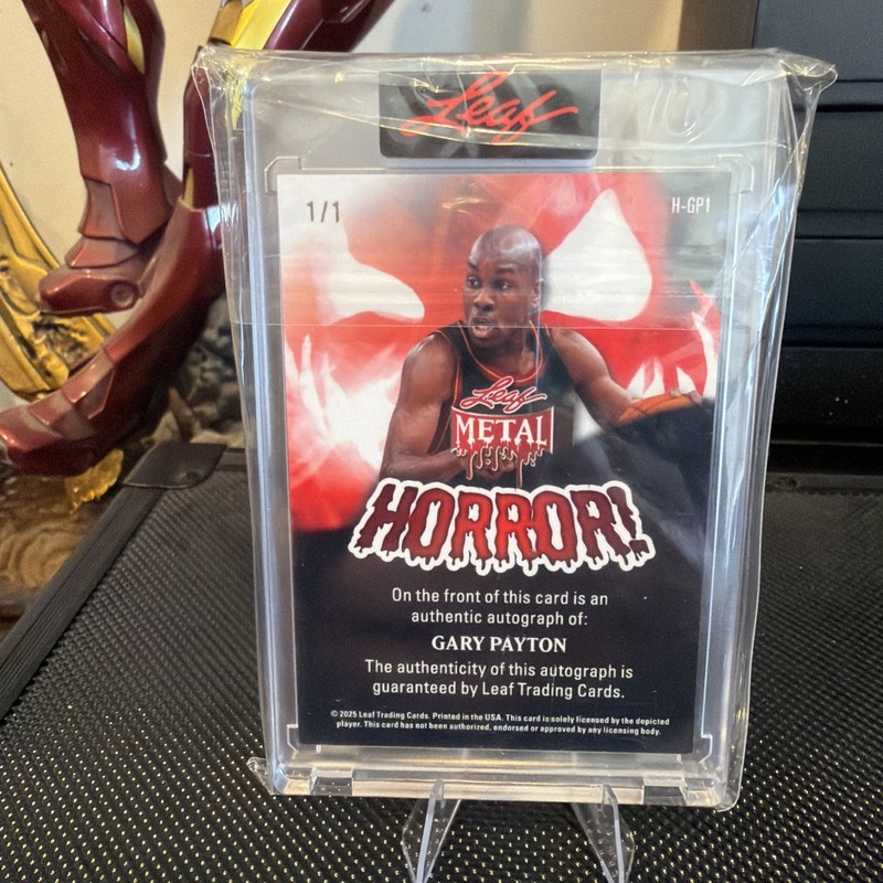 Gary Payton 2025 Leaf Metal Halloween Horror AUTO 1/1 SHIPS SAME DAY view 2