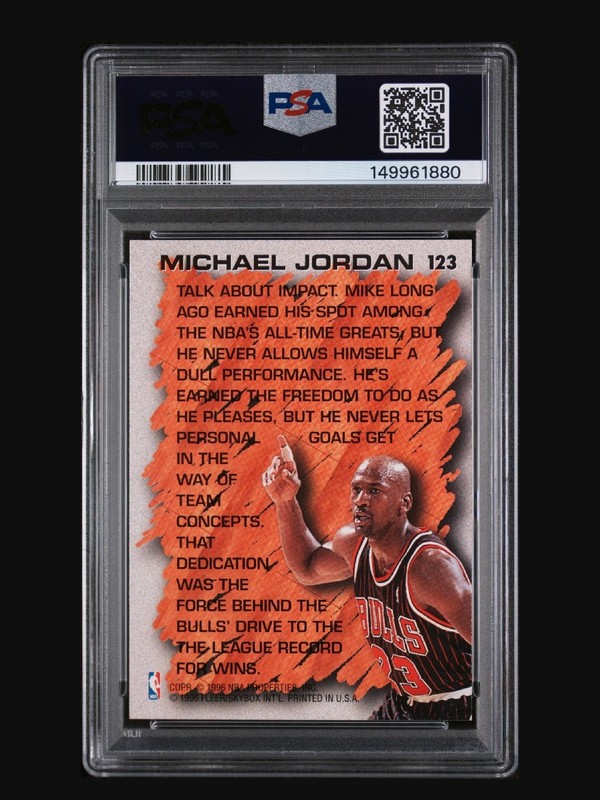 1996 FLEER MICHAEL JORDAN HARDWOOD LEADER #123 view 2