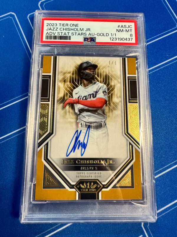 2023 Topps Tier One Jazz Chisholm Jr. Auto 1/1 Gold  #ASJC PSA 8 FREE SHIPPING!!