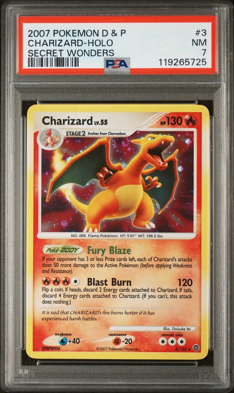 2007 Pokemon Diamond & Pearl Secret Wonders Charizard Holo PSA 7 #3