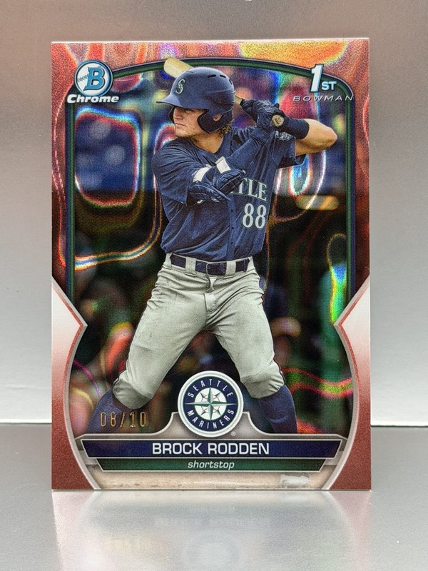 2023 Topps Bowman Chrome Baseball Rose Gold Rookie #BDC-171 Brock RODDEN #/10