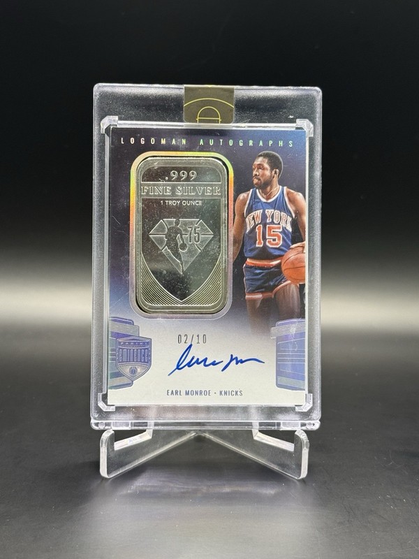 2021-22 Eminence Earl Monroe Logoman Silver Bar Auto 2/10 Knicks