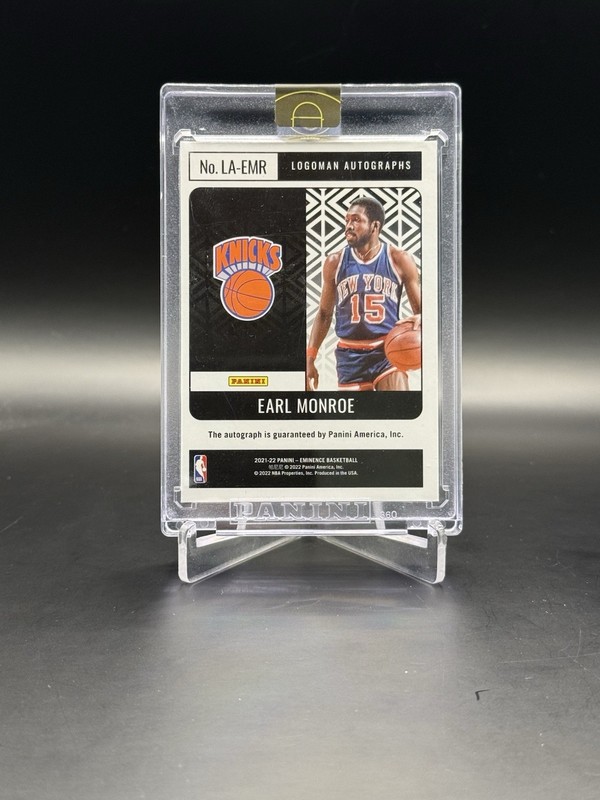 2021-22 Eminence Earl Monroe Logoman Silver Bar Auto 2/10 Knicks view 2
