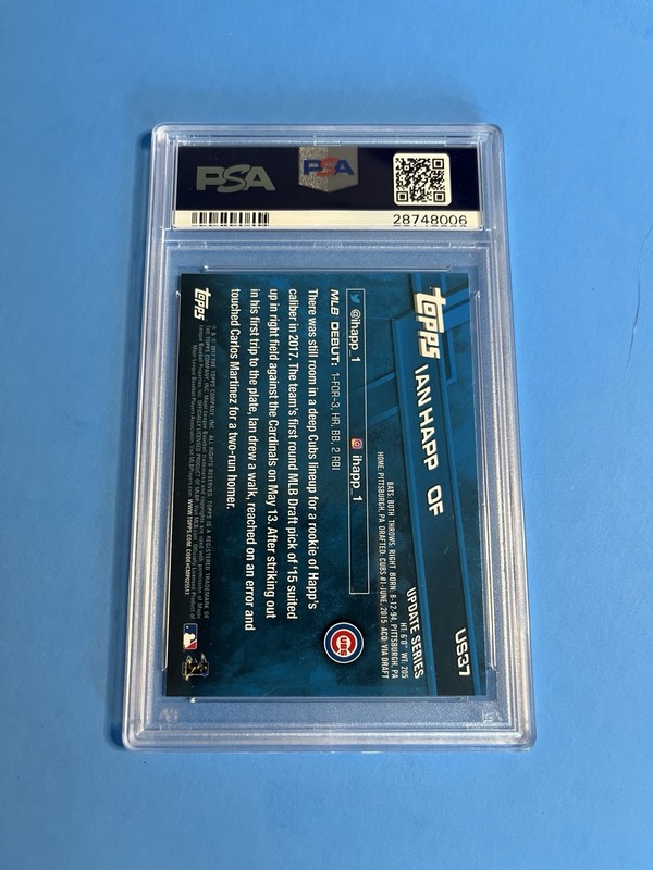 2017 Topps Update #US37 Ian Happ PSA 10 Chicago Cubs Rookie RC Debut Card view 2