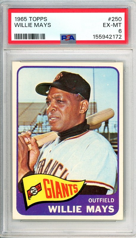 1965 Topps WILLIE MAYS #250 PSA Grade 6 EX-MT Cond "INVEST No Reserve"