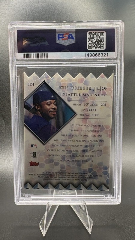 1999 Topps Chrome Lords of The Diamond Ken Griffey Jr #LD1 Refractor PSA 8 HOF view 2
