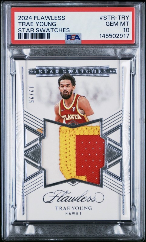 2024 PANINI FLAWLESS PATCH TRAE YOUNG 12/25 (GAME WORN 3 COLOR PATCH ) POP 1💎🔥