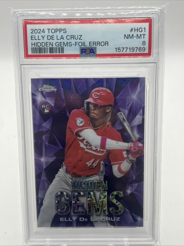 2024 Topps Series 1 - Topps Chrome Hidden Gems Elly De La Cruz #HG-1 (RC) PSA 8