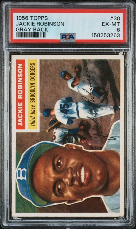 1956 Topps #30 Jackie Robinson Gray Back PSA 6