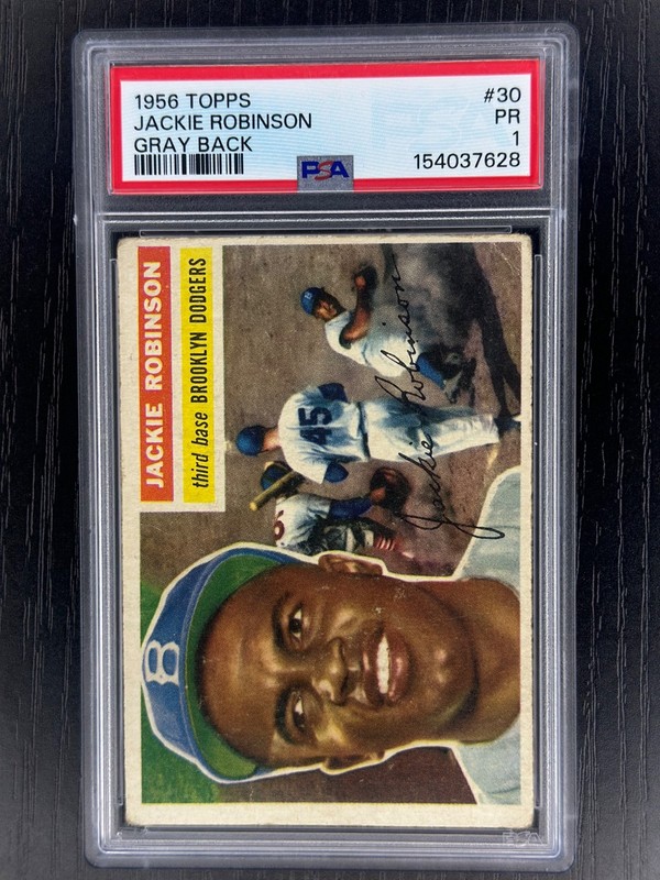 1956 Topps Jackie Robinson 30 Gray Back PSA 1 NEW CERT #154037628