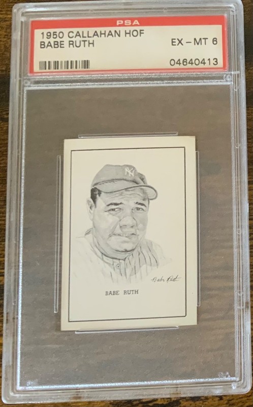 1950 Callahan Hall Of Fame Baseball Babe Ruth PSA 6 🔥🔥🔥🐐🐐🐐