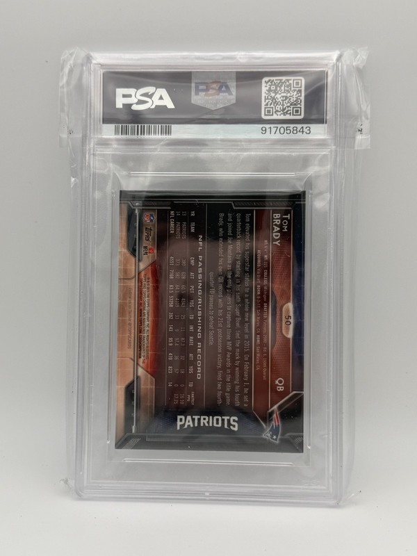 2015 Topps Chrome - Tom Brady #50 Refractor Mini PSA 10 view 2