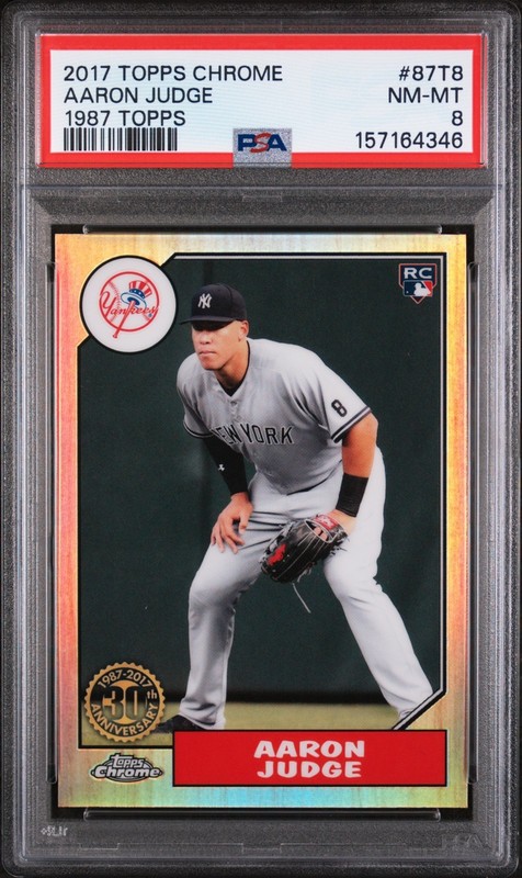 2017 TOPPS CHROME 1987 TOPPS #87T8 AARON JUDGE PSA 8 NM-MT