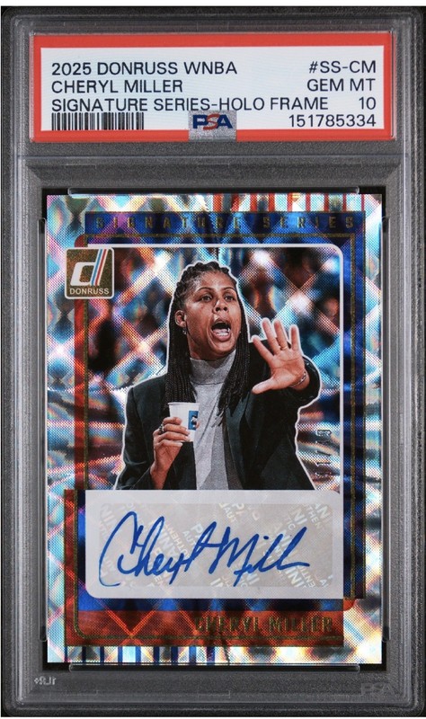 2025 Auto Holo Frame /49💎PSA 10💎CHERYL MILLER🏆Donruss SSP🏆WNBA GOAT🔥POP 1