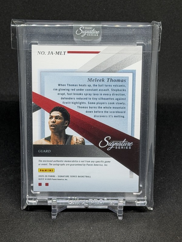 2025-26 Panini Signature Series - Meleek Thomas -Patch Auto /49 RPA view 2