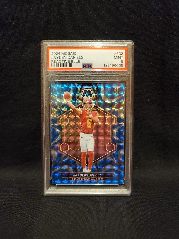 2024 Mosaic Jayden Daniels Reactive Blue Rookie PSA 9