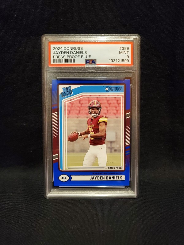 2024 Donruss Jayden Daniels Press Proof Blue PSA 9