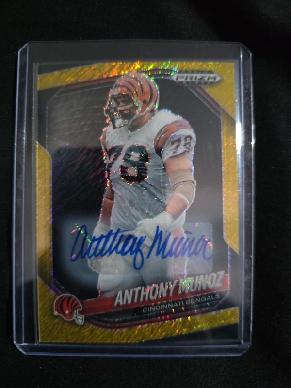 2025 Panini Prizm Black FOTL Anthony Munoz Gold Shimmer Auto /10 HOF
