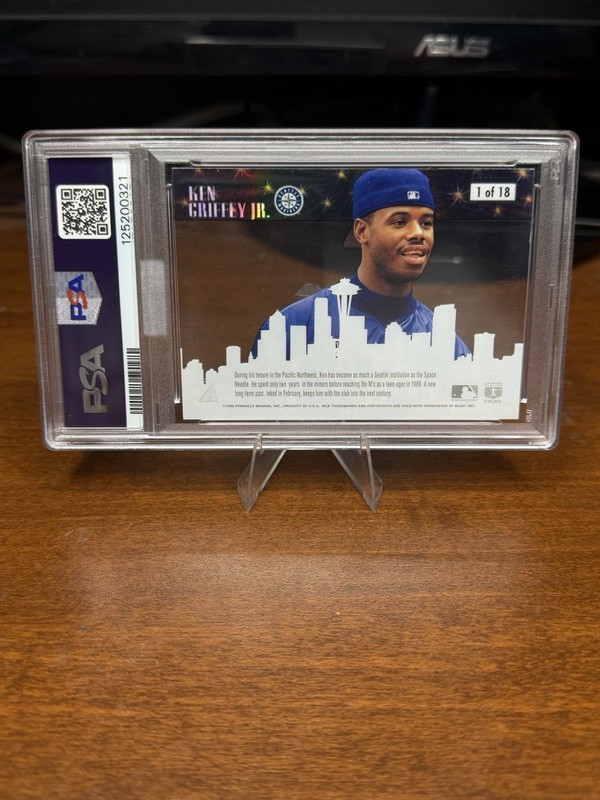 1996 Pinnacle Skylines Ken Griffey Jr PSA 10 MBA Gold view 2