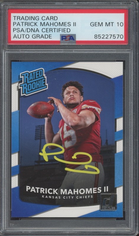2017 Panini Donruss #327 Patrick Mahomes II RC Rookie Gem Mint PSA DNA 10 Auto