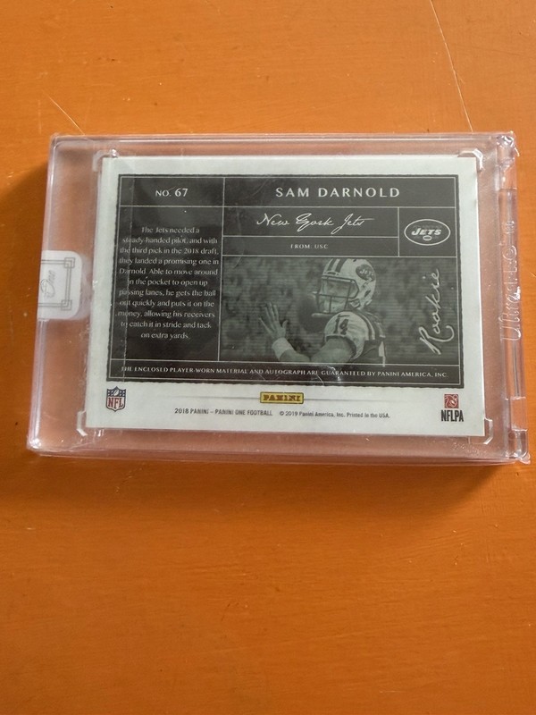 2018 Panini One Sam Darnold RPA /125 2 Color Patch Auto🔥🔥🔥 view 2